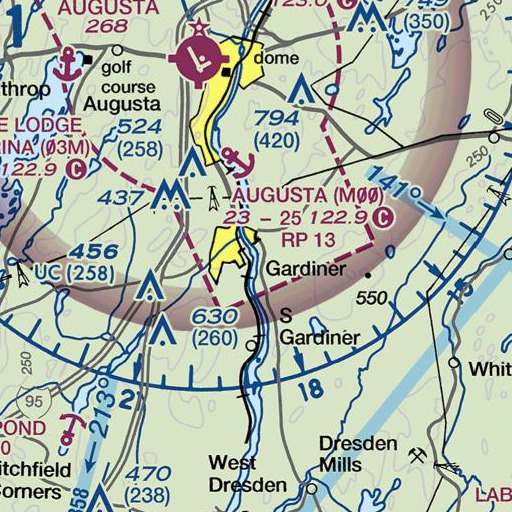 FAA VFR chart of Togus Stream, ME