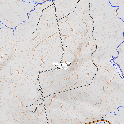 OpenTopoMap map of Tolman Hill, ME