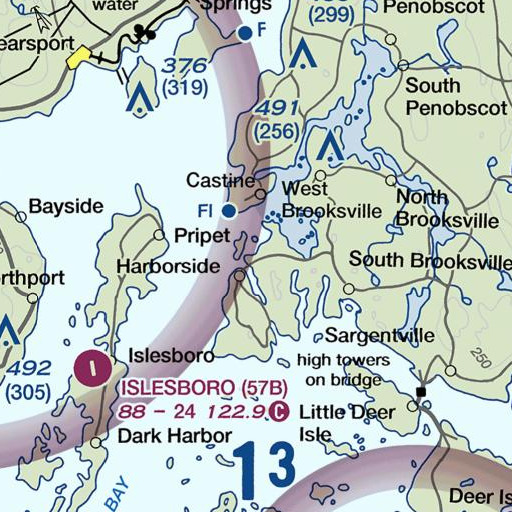 FAA VFR chart of Tom Cod Cove, ME