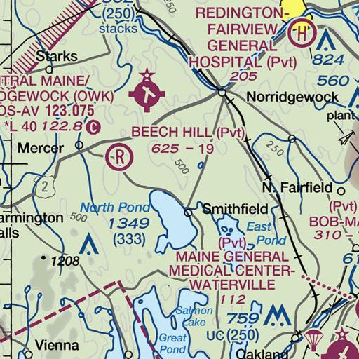 FAA VFR chart of Mount Tom, ME