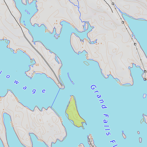 OpenTopoMap map of Tomah Stream, ME