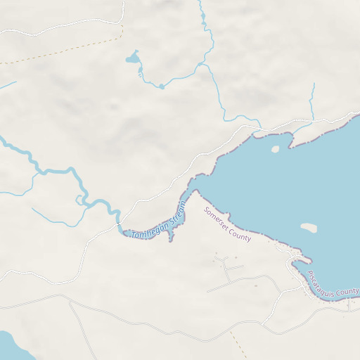 OpenStreetMap map of Tomhegan Stream, ME