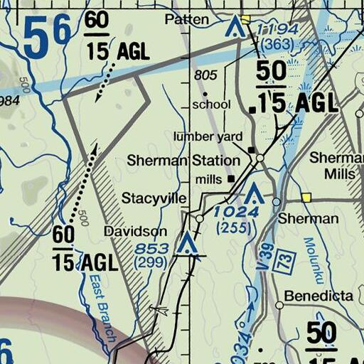 FAA VFR chart of Torrie Brook, ME