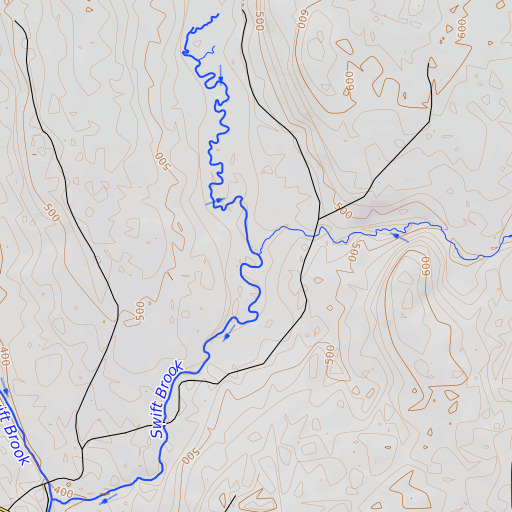 OpenTopoMap map of Torrie Brook, ME