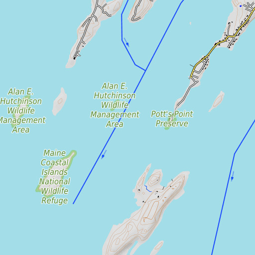 OpenTopoMap map of Torry Rock, ME