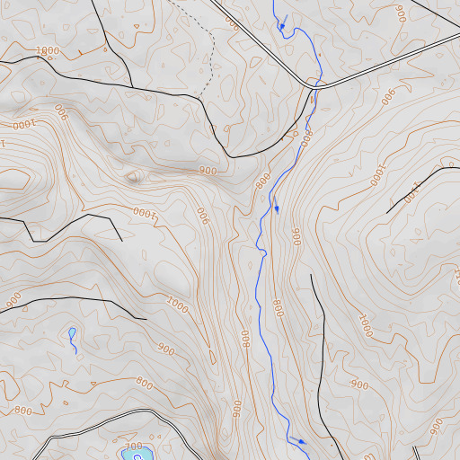 OpenTopoMap map of Townline Brook, ME