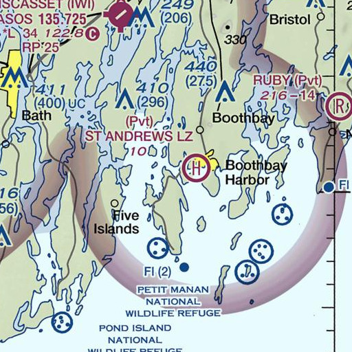 FAA VFR chart of Townsend Gut, ME