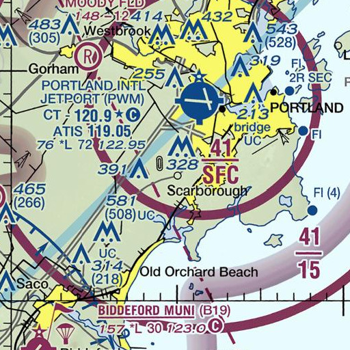 FAA VFR chart of Township High School, ME
