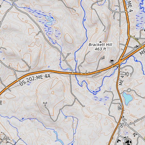OpenTopoMap map of Trafton Brook, ME