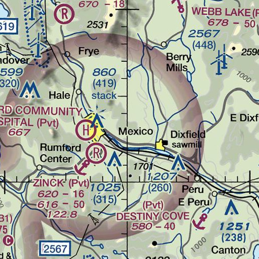 FAA VFR chart of Trask Ledge, ME
