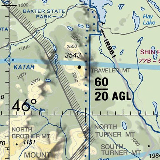 FAA VFR chart of Traveler Gap, ME