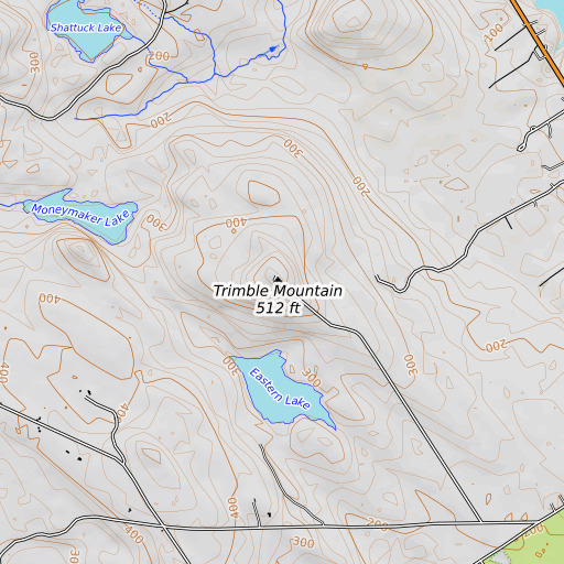 OpenTopoMap map of Trimble Mountain, ME