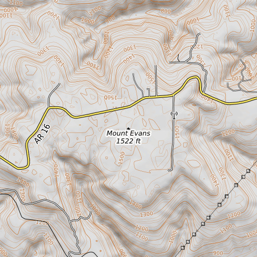 OpenTopoMap map of Mount Evans, AR