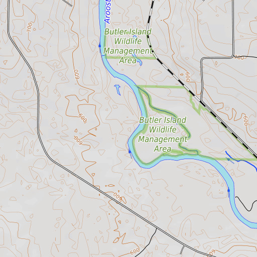 OpenTopoMap map of Trout Brook, ME
