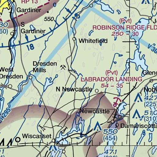 FAA VFR chart of Trout Brook, ME