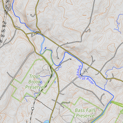 OpenTopoMap map of Trout Brook, ME