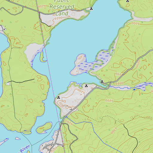 OpenTopoMap map of Trout Brook, ME