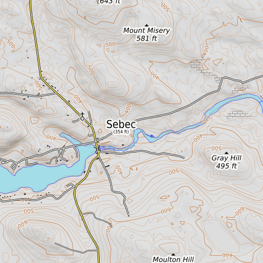 OpenTopoMap map of Trout Brook, ME