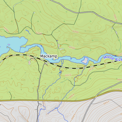 OpenTopoMap map of Trout Brook, ME