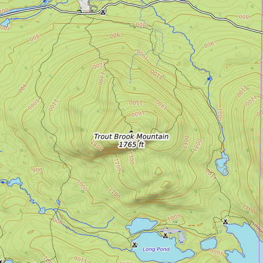 OpenTopoMap map of Trout Brook Mountain, ME