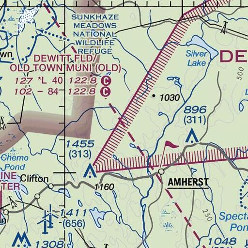 FAA VFR chart of Trout Pond Mountain, ME