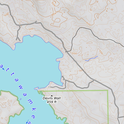 OpenTopoMap map of Trueworthy Brook, ME