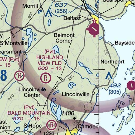 FAA VFR chart of Tucker Brook, ME
