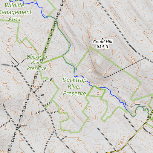 OpenTopoMap map of Tucker Brook, ME