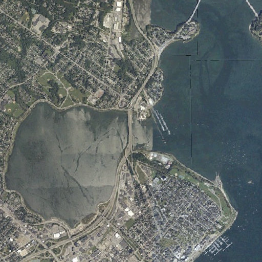 Aerial imagery of Tukey Bridge, ME