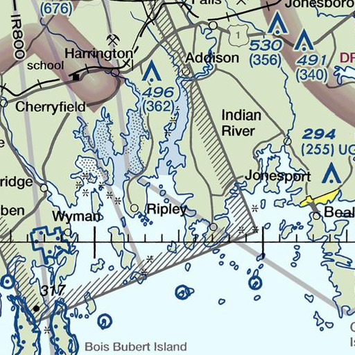 FAA VFR chart of Tumbledown Dick Head, ME