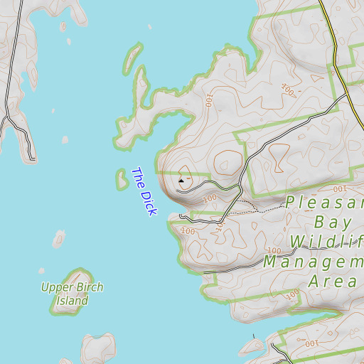 OpenTopoMap map of Tumbledown Dick Head, ME