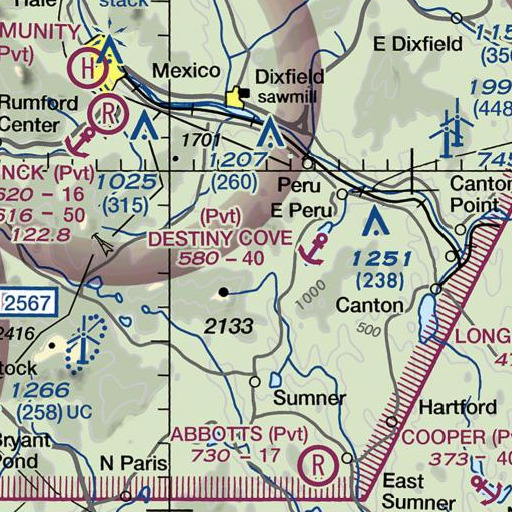 FAA VFR chart of Tumbledown Dick Mountain, ME