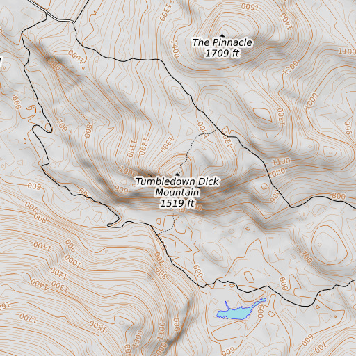 OpenTopoMap map of Tumbledown Dick Mountain, ME