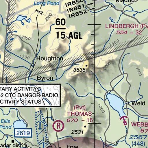 FAA VFR chart of Tumbledown Mountain, ME