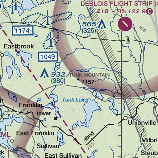 FAA VFR chart of Tunk Mountain, ME