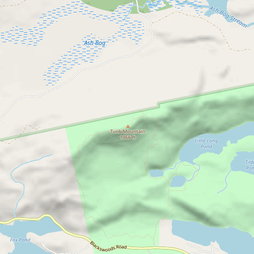 OpenStreetMap map of Tunk Mountain, ME
