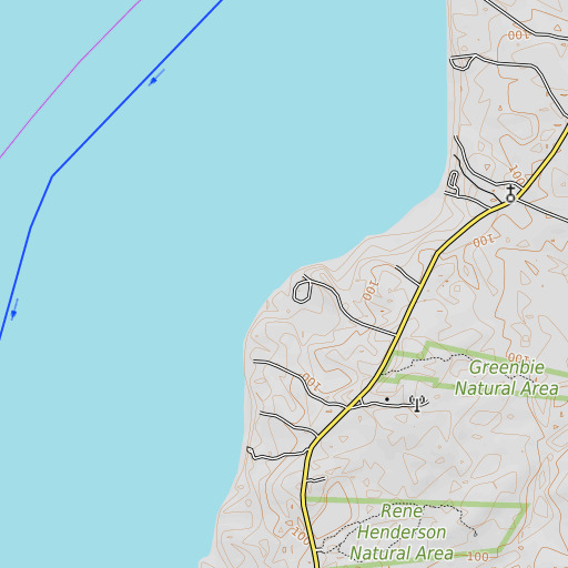 OpenTopoMap map of Turner Point, ME