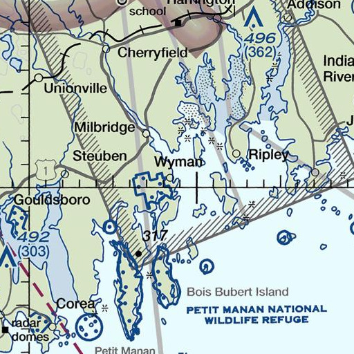 FAA VFR chart of Turner Point, ME