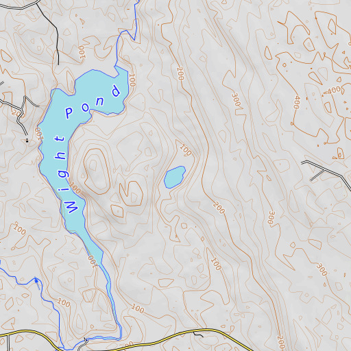 OpenTopoMap map of Turtle Pond, ME