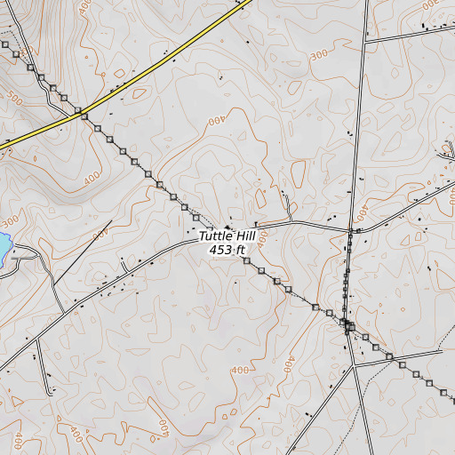 OpenTopoMap map of Tuttle Hill, ME