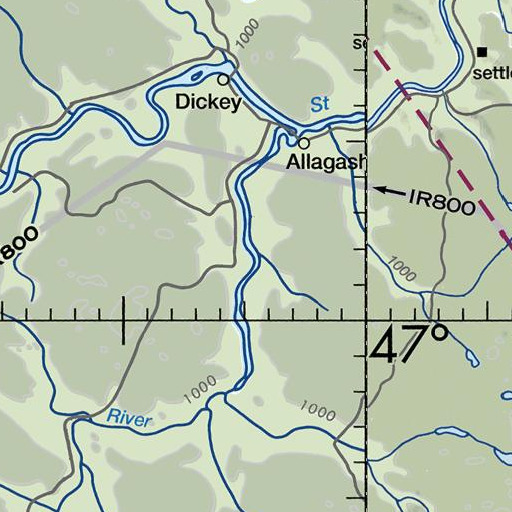 FAA VFR chart of Twin Brook Rapids, ME