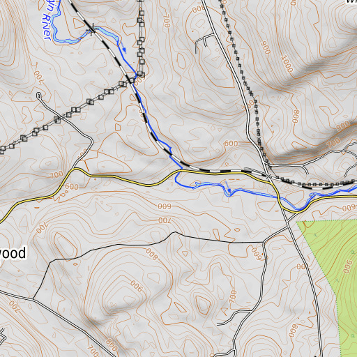 OpenTopoMap map of Twitchell Brook, ME