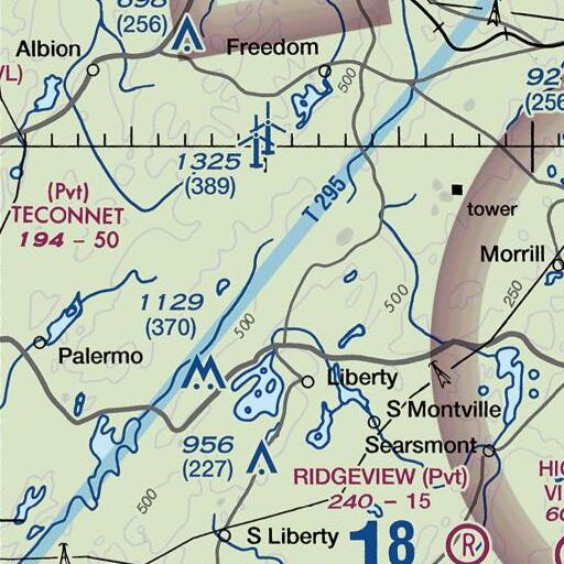 FAA VFR chart of Twitchell Hill, ME