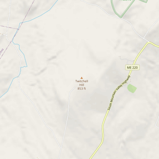 OpenStreetMap map of Twitchell Hill, ME