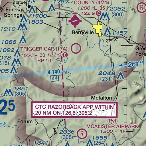 FAA VFR chart of Flower Pot Point, AR