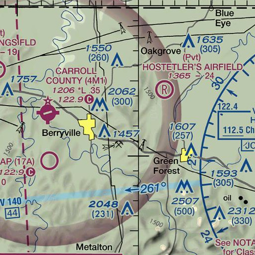 FAA VFR chart of Fort Mountain, AR