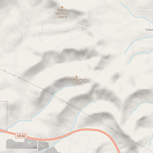 OpenStreetMap map of Fort Mountain, AR