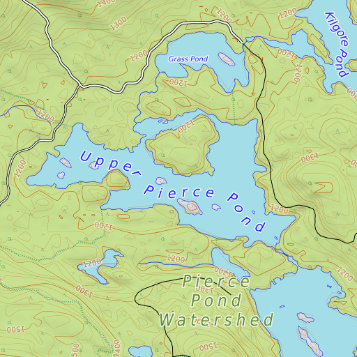 OpenTopoMap map of Upper Pierce Pond, ME
