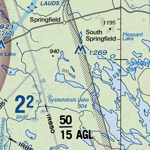 FAA VFR chart of Upper Pug Stream, ME