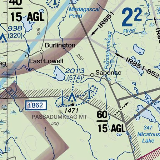 FAA VFR chart of Upper Sand Brook, ME